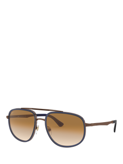 Persol PO2465S Oval Tinted Sunglasses, Blue/Brown