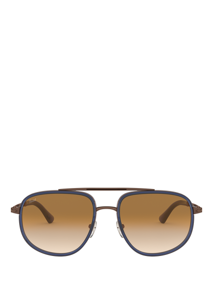 Persol PO2465S Oval Tinted Sunglasses - view 2, Blue/Brown