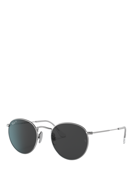 Ray-Ban RB8247 Unisex Polarised Round Sunglasses, Silver/Grey, Silver/Grey