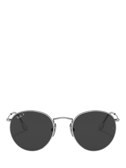Ray-Ban RB8247 Unisex Polarised Round Sunglasses, Silver/Grey - view 2, Silver/Grey