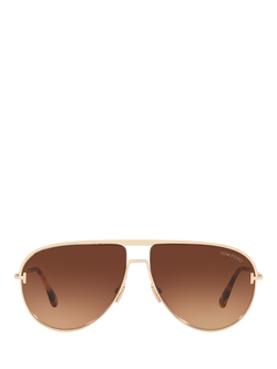 TOM FORD TR001406 Unisex Aviator Sunglasses, Pink Gold/Brown Gradient - view 2, Pink Gold/Brown Gradient
