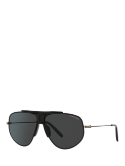 TOM FORD TR001408 Men's Aviator Sunglasses, Matte Black/Black, Matte Black/Black