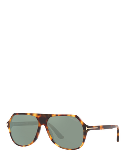 TOM FORD TR001416 Men's Aviator Sunglasses, Blonde Tortoise/Green, Blonde Tortoise/Green