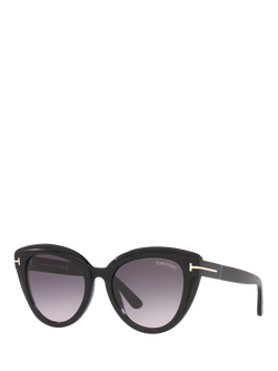 TOM FORD TR001420 Women's Cat's Eye Sunglasses, Shiny Black/Purple Gradient, Shiny Black/Purple Gradient