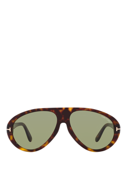 TOM FORD TR001484 Men's Aviator Sunglasses, Black Tortoise/Green - view 2, Black Tortoise/Green