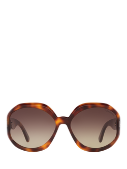TOM FORD TR001511 Women's Round Sunglasses, Havana/Brown Gradient - view 2, Havana/Brown Gradient