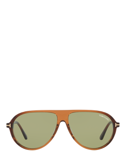 TOM FORD TR001631 Men's Aviator Sunglasses, Brown/Green - view 2, Brown/Green