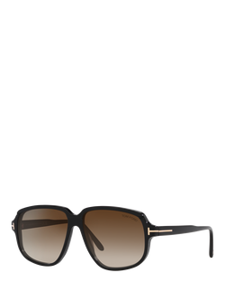 TOM FORD TR001632 Men's Square Sunglasses, Shiny Black/Brown Gradient