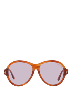 TOM FORD TR001640 Women's Aviator Sunglasses, Light Brown/Lilac - view 2, Light Brown/Lilac