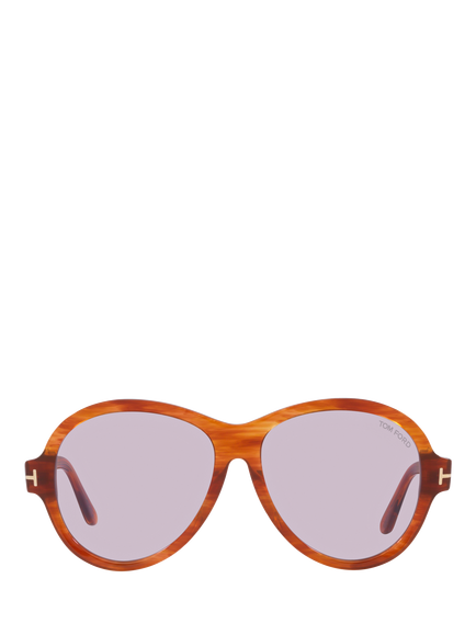 TOM FORD TR001640 Women's Aviator Sunglasses, Light Brown/Lilac - view 2, Light Brown/Lilac