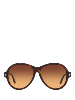 TOM FORD TR001640 Women's Aviator Sunglasses, Black Tortoise/Brown Gradient - view 2, Black Tortoise/Brown Gradient