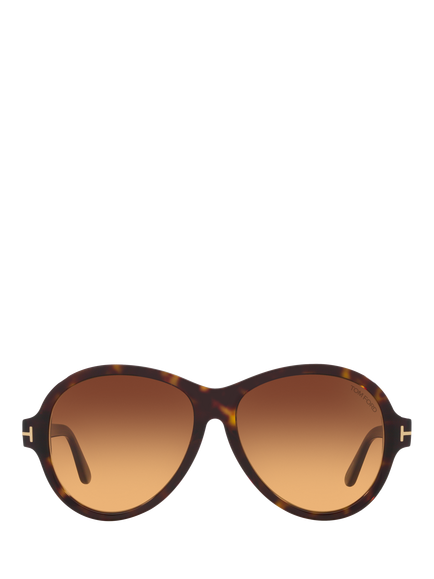 TOM FORD TR001640 Women's Aviator Sunglasses, Black Tortoise/Brown Gradient - view 2, Black Tortoise/Brown Gradient