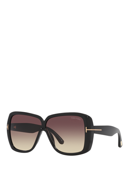 TOM FORD TR001643 Women's Butterfly Sunglasses, Shiny Black/Brown Gradient, Shiny Black/Brown Gradient
