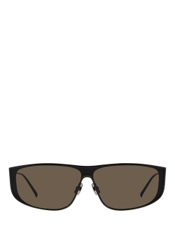 Yves Saint Laurent YS000480 Unisex Rectangular Sunglasses, Black/Brown - view 2, Black/Brown