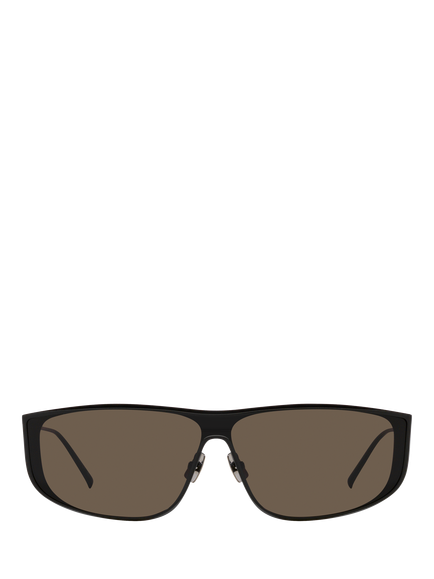 Yves Saint Laurent YS000480 Unisex Rectangular Sunglasses, Black/Brown - view 2, Black/Brown