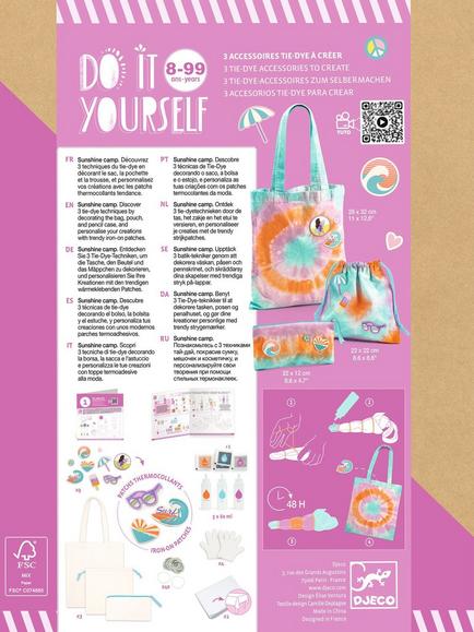 Djeco Tie Dye Tote Bag, Purse and Pouch Kit - view 2, Multi