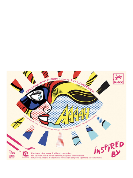 Djeco Roy Lichtenstein Colouring and Transfer Kit, Multi