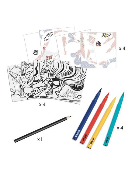 Djeco Roy Lichtenstein Colouring and Transfer Kit - view 2, Multi