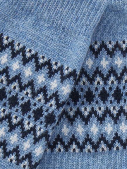 John Lewis Fairisle Ankle Socks, Blue - view 2, Blue