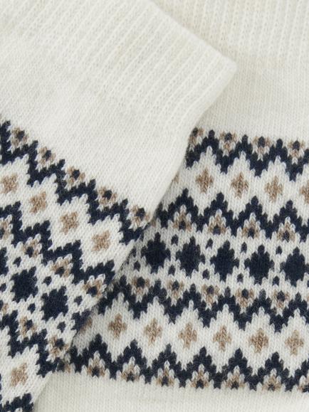 John Lewis Fairisle Ankle Socks, Cream - view 2, Cream