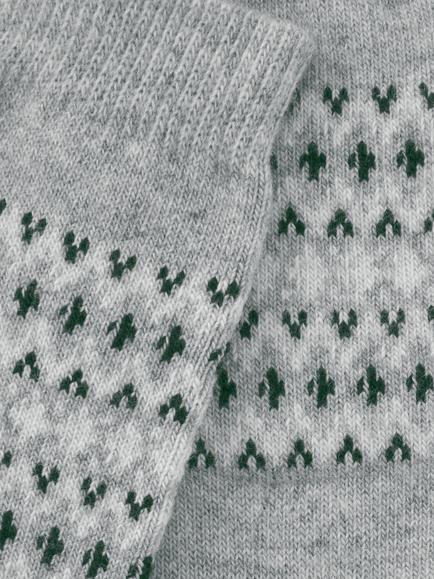 John Lewis Fairisle Ankle Socks, Grey - view 2, Grey