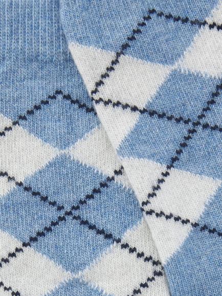 John Lewis Argyle Ankle Socks - view 2, Blue