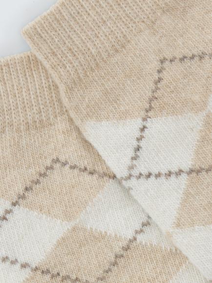 John Lewis Argyle with Cashmere Ankle Socks - view 2, Cream