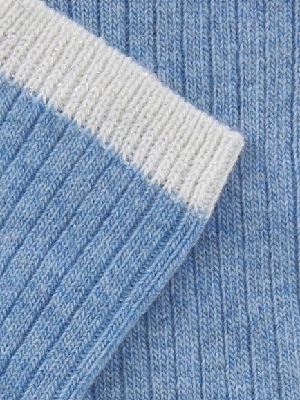 John Lewis Sparkle Tip Ankle Socks - view 2, Blue