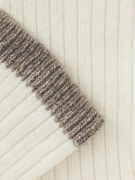 John Lewis Sparkle Tip with Cashmere Ankle Socks - view 2, Cream