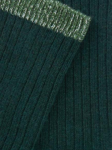John Lewis Sparkle Tip with Cashmere Ankle Socks - view 2, Dark Green