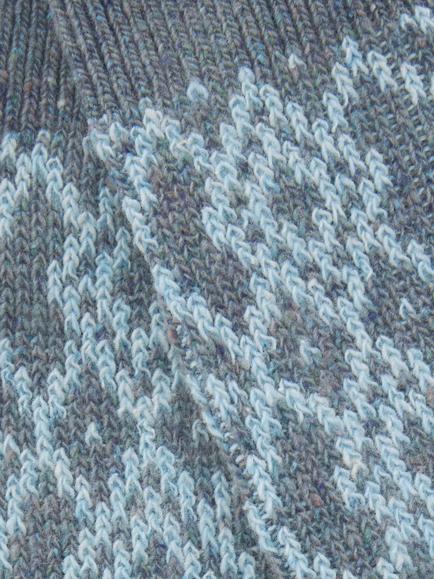 John Lewis Jacquard Wool Blend Ankle Socks - view 2, Denim