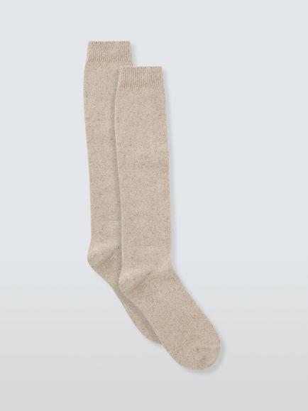 John Lewis Wool Blend Knee High Socks, Beige