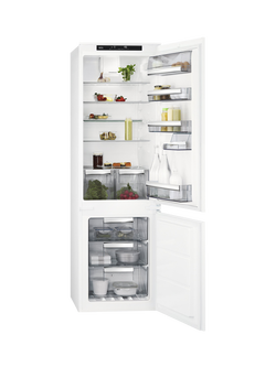 AEG OUTLET 6000 SCE818F6TS Integrated 70/30 Fridge Freezer, Like New, White, White