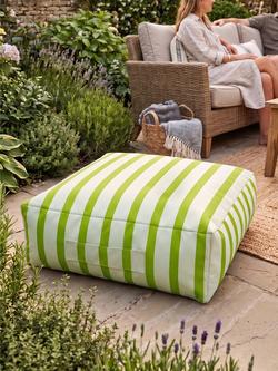 rucomfy Striped Box Floor Cushion Beanbag - view 2, Olive Green