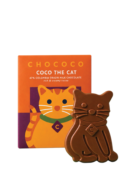 Chococo Coco 47% Milk Chocolate Coco The Cat, 45g, Multi