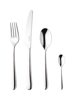 Robert Welch Kingham Bright Stainless Steel Cutlery Set, 16 Piece/4 Place Settings, Silver