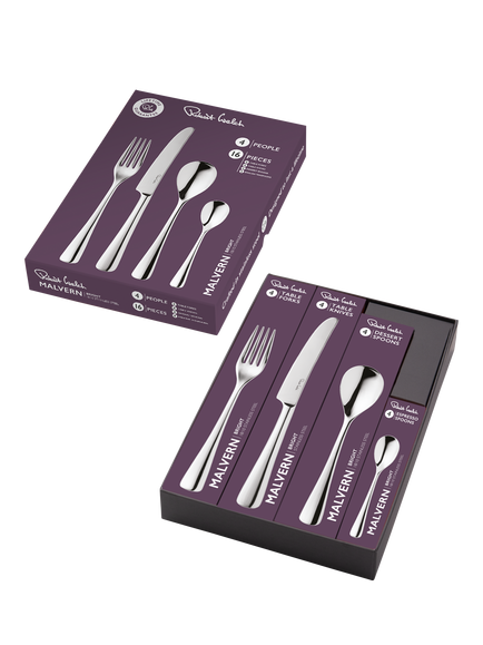 Robert Welch Malvern Bright Stainless Steel Cutlery Set, 16 Piece/4 Place Settings - view 2, Silver