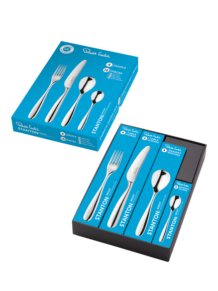 Robert Welch Stanton Bright Stainless Steel Cutlery Set, 16 Piece/4 Place Settings - view 2, Silver