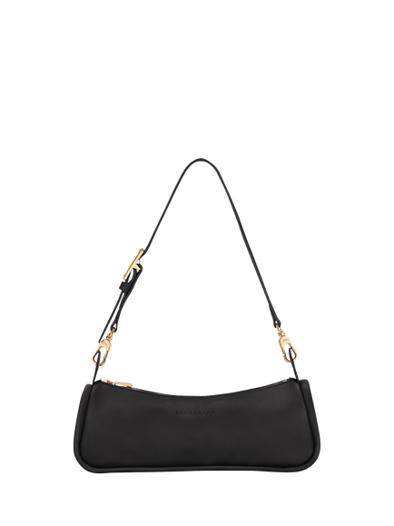 Longchamp Looong Medium Leather Shoulder Bag, Black