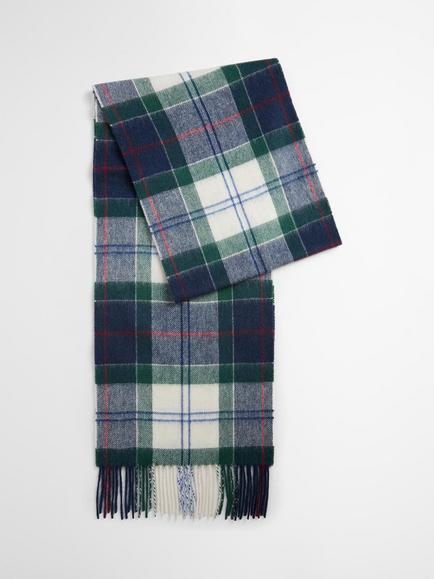 Barbour Wool Rich with Cashmere Tartan Scarf, Evergreen, Evergreen Tartan