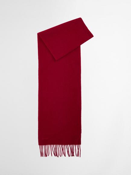 Barbour Pure Lambswool Woven Scarf, Wine, Wine