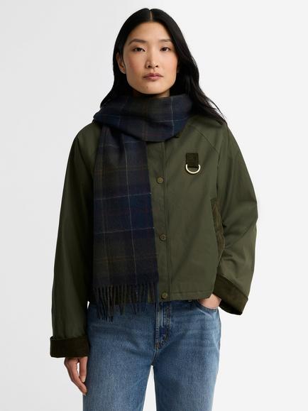 Barbour Wool Rich Scarf, Shadow Tartan - view 2, Shadow Tartan