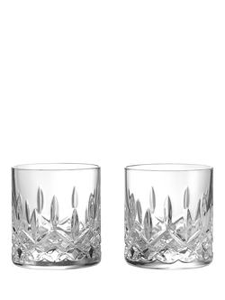 Waterford Crystal Lismore Connoisseur Cut Glass Straight Sided Whiskey Tumbler, Set of 2, 180ml, Clear, Clear