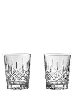 Waterford Crystal Lismore Cut Glass Double Old Fashioned Whiskey Tumbler, Set of 2, 375ml, Clear, Clear