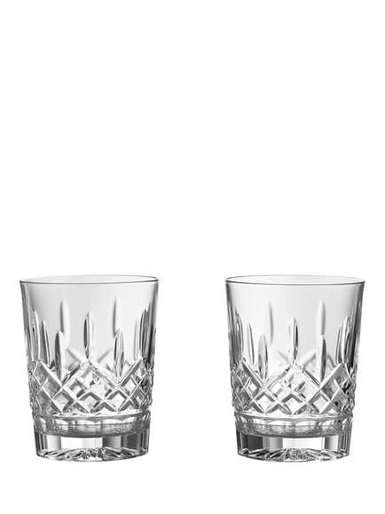 Waterford Crystal Lismore Cut Glass Double Old Fashioned Whiskey Tumbler, Set of 2, 375ml, Clear, Clear