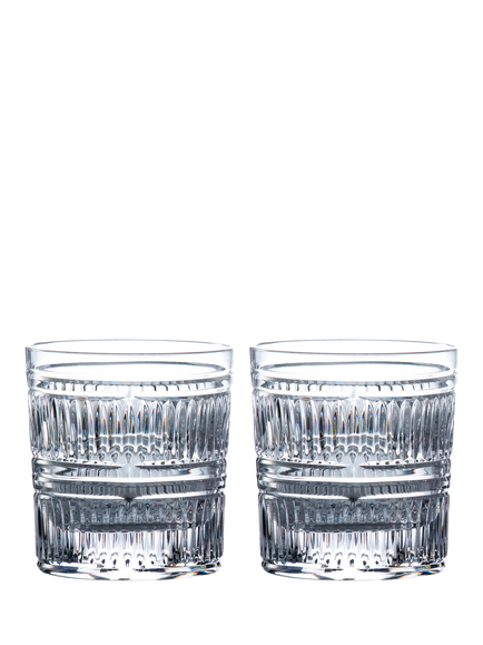 Royal Doulton Radial Cut Glass Crystal Tumbler, Set of 2, 290ml, Clear, Clear