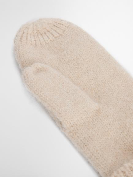 Barbour Elsdon Cable Knit Mittens, Cream - view 2, Cream