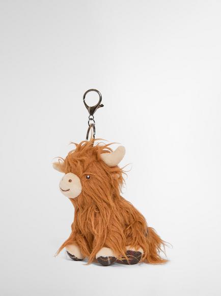 Barbour Cow Keyring Bag Charm, Ginger, Ginger