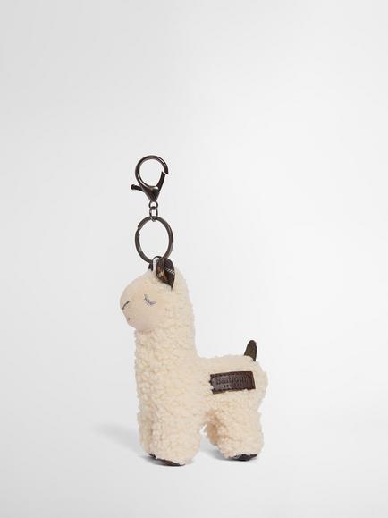 Barbour Llama Keyring Bag Charm, Cream, Cream