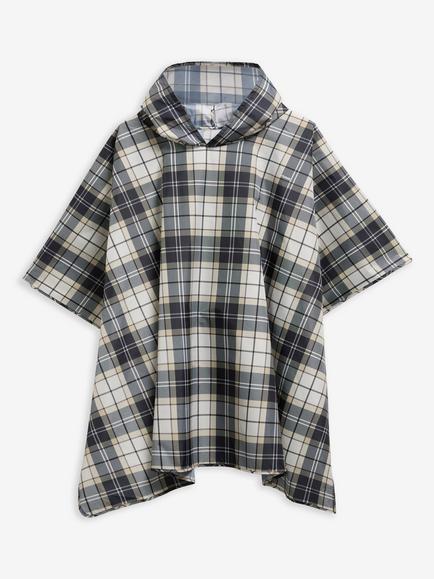 Barbour Portree Showerproof Tartan Poncho, Light Birch Tartan
